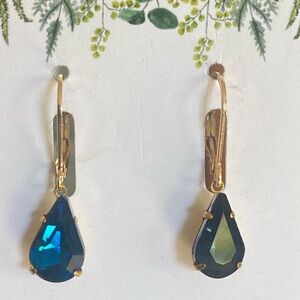 Elegant Blue and Gold Drop Earrings